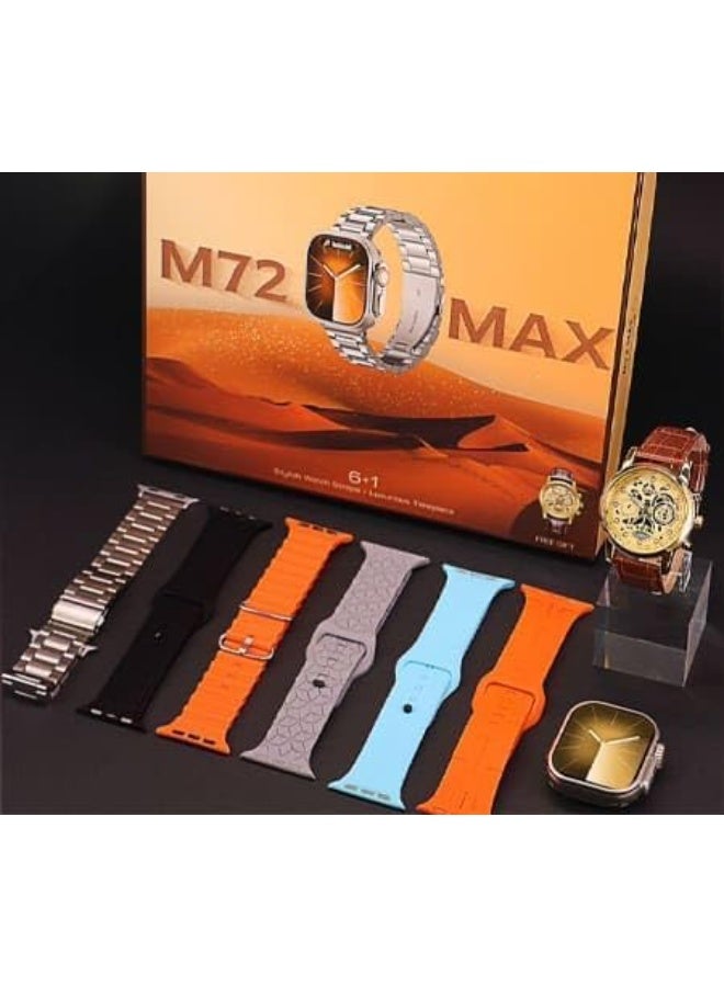 جيسي ساعة M72 Max الذكية مع 6 أحزمة ساعة JSYES الكلاسيكية - Image 3